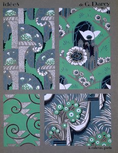 Design de papel de parede, de &39;Idees&39;, publicado por A. Calavas, Paris, c.1925 de Georges Darcy